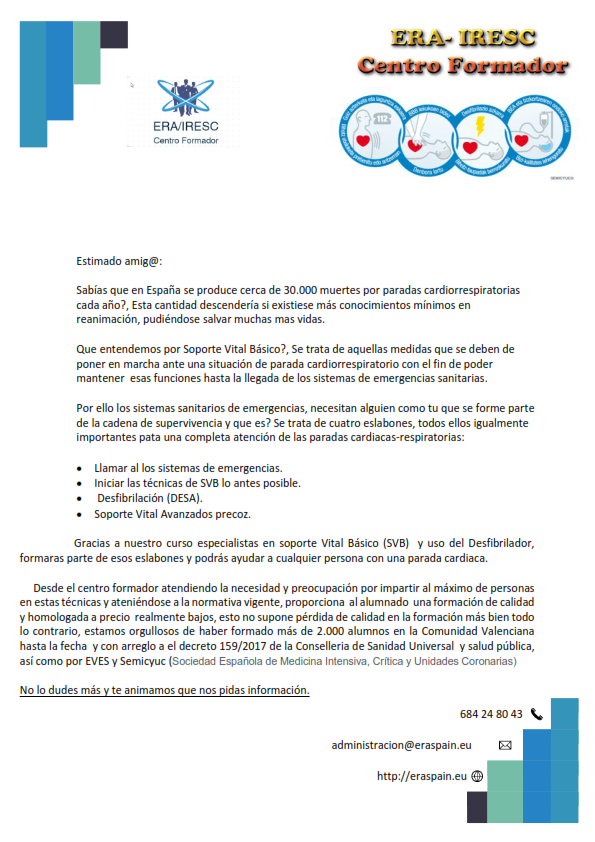 Folleto del Centro Formador ERA/IRESC