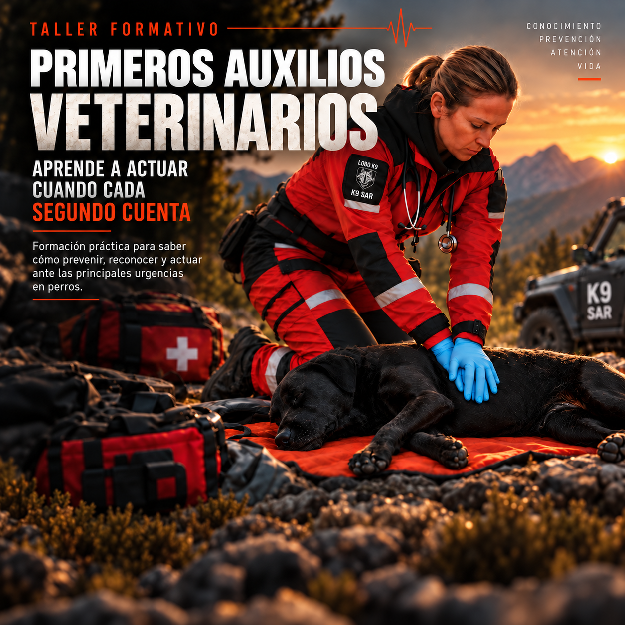 Cartel del Taller de Primeros Auxilios en Animales de ERA/IRESC