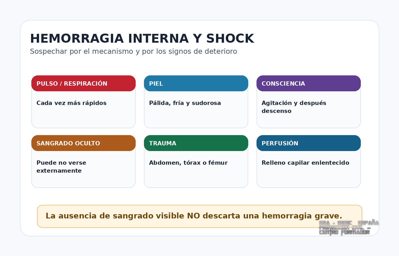 Signos de hemorragia interna y shock